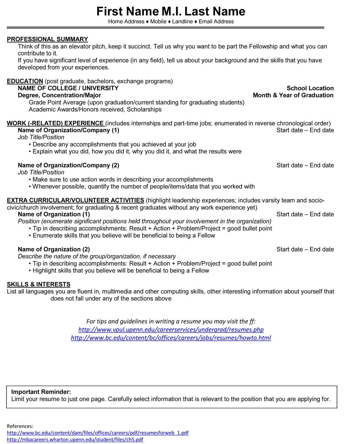 the ideal resumes